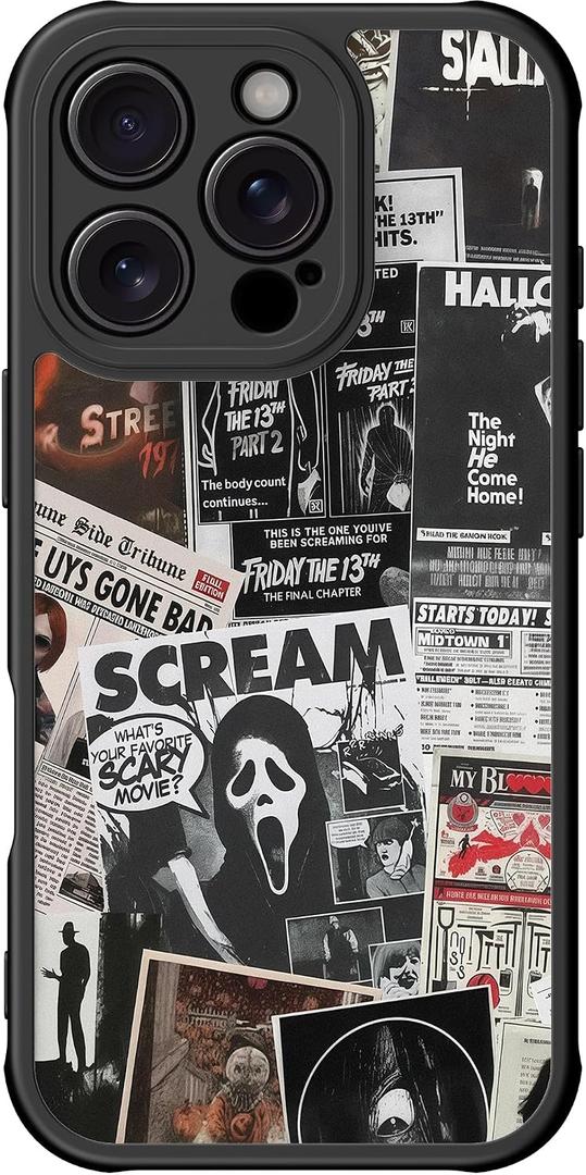 DEENAKIN for iPhone 16 Pro Max Case Cute,Aesthetic Floral Hard Shell,Compatible with Magsafe,Trendy Unique Cool Retro Western Coquette Protective Slim Phone Cover for Women Girls,Scream