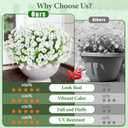 Yastouay Artificial Flowers for Outdoors, 14 Bundles Fake Outdoor Flowers, UV Resistant Artificial Plants & Flowers for Decoration, White Realistic Morning Glory for Outdoor Porch Garden Decoration