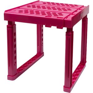 Piffny Locker Organizer Shelf， Adjustable Width and Height, Stackable, Ideal Locker Shelf for School, Office, Gym Lockers, or Even Kitchen Cabinets & Under Sink Organization (Magenta)