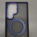 Compatible with Samsung Galaxy S22 & S23 Ultra Case with 360Rotatable Magnetic Ring Stand Compatible with Mag-Safe Military Protection Shockproof Translucent Phone Case,Blue