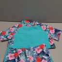 ADUKIDE Girls Rash Guard Swimsuit 2-Piece Bathing Suit UPF 50+ Summer Beach Swimwear Size 7-16T (12-13 Years, Floral Hawaii)