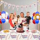Baseball 1st Birthday Party Supplies for 40 Guests, Disposable Tableware Set includes Rookie of The Year Paper Plates, Tablecloths, Napkins and Forks for Boys Baby First Baseball Party Decorations