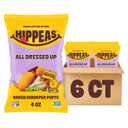 Hippeas Chickpea Puffs, All Dressed Up, 6 x 4 oz Bags, Baked Crunchy Chickpea Snacks with 4g Plant Protein, 3g Fiber & 50% Less Fat, Dairy & Gluten Free, Non-GMO, Top 9 Allergen Free (EXP 08/09/26)