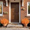 2 x Alupssuc 20 Bundles Artificial Fall Flowers for Outdoors Decoration, Faux Pansies Fake Mums Flowers Plants, UV Resistant No Fade Realistic Silk Pansy for Porch Planter Garden Patio Yard, Autumn Orange