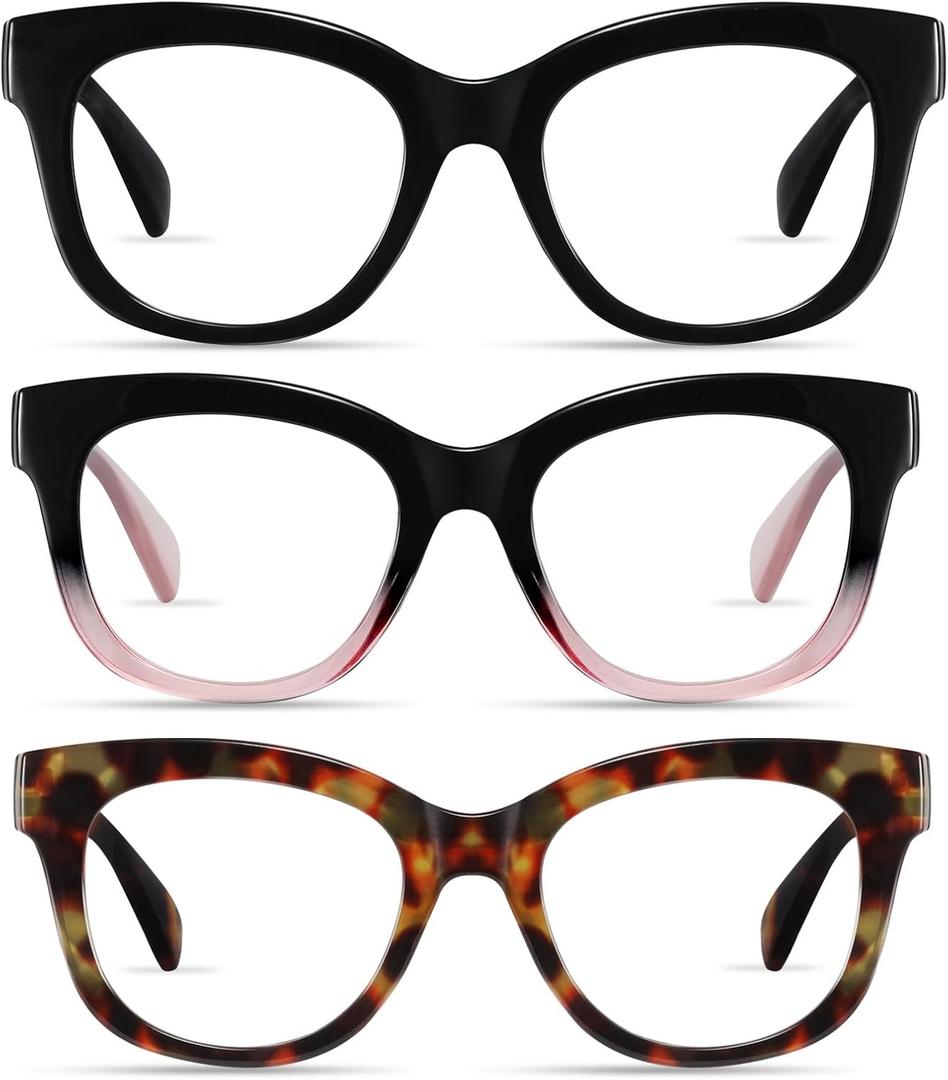 kunchu Reading Glasses for Women - Oprah Blue Light Reading Glasses with Spring Hinge, Anti-Glare/ Eyestrain Computer Readers (3 Pack, 0.5X) kunchu Reading Glasses for Women - Oprah Blue Light Reading Glasses with Spring Hinge, Anti-Glare/ Eyestrain Computer Readers (3 Pack, 0.5X)