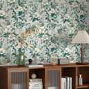 Floral Peel and Stick Wallpaper Vintage 17.3"x393" Sage Green Wallpaper Botanical Removable Self Adhesive Wall Paper Leaf Contact Paper for Bedroom Boho Wallpapers for Cabinets and Drawers Decor Vinyl