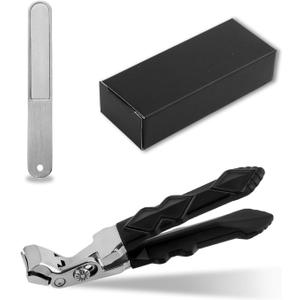 Nail Clippers for Seniors, Nail Clipper Nail File Set Wide Jaw Opening Nail Clippers Angled Head Fingernail Clippers Curved Toenail Toe Nail Cutter Gift for Thick Nails Men Women