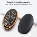 for Hyundai Key Fob Cover, Soft TPU Protection Key Fob Case Compatible with 2023 2024 Hyundai Ioniq 6 Grandeur GN7 KONA Sonata Elantra 7 Buttons Smart Key Accessories (Gold Black)