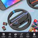 IEFROM 2-Pack Switch Steering Wheel, Black Joy-Con Grip for Mario Kart 8 Deluxe & Mario Kart 9, Plug-and-Play Racing Controller, Ideal Gift Accessory