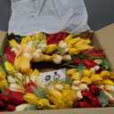 Vlorart Tulip Wreath for Front Door, 23 Inch Artificial Spring Summer Wreaths for Outside All Season with Green Leaves and Red Flowers, Door Wreath for Farmhouse and Wedding Party Outdoor Decor