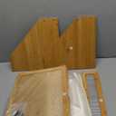 Corner Bread Box for Kitchen Countertop - Bamboo Large Capacity Bread Storage Bin with Acrylic Wavy Door Panel,Bread Box (Natural,Extra Large)