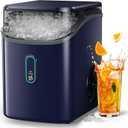 Silonn Nugget Ice Maker Countertop, Pebble Ice Maker with Crushed Ice, One-Click Operation Ice Machine with Self-Cleaning, 33lbs/24H for Home, Kitchen, Office, Blue
