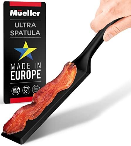 Mueller EuroPhoria Series Spatula, Heat Resistant Nylon Kitchen Turner, Cooking Utensils for Flipping Pancakes, Eggs, Burgers, Crepes and More, Perfect for Nonstick Cookware, Black