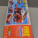 2025 Fire Truck Toys for Toddler Boys, Large 13.5-inch Fire Truck with Ladder & 6 Alloy Cars, Big Emergency Trucks with Lights, Sounds & Water Spray, Kids Toys for Boys 3 4 5 6 Years Old (Red)