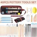 10LBs Natural Air Dry Clay Bulk, VIBRATITE All-Purpose Modeling Sculpting Pottery Clay with 40Pcs Pottery Tools Kit for Beginners and Professional (White)