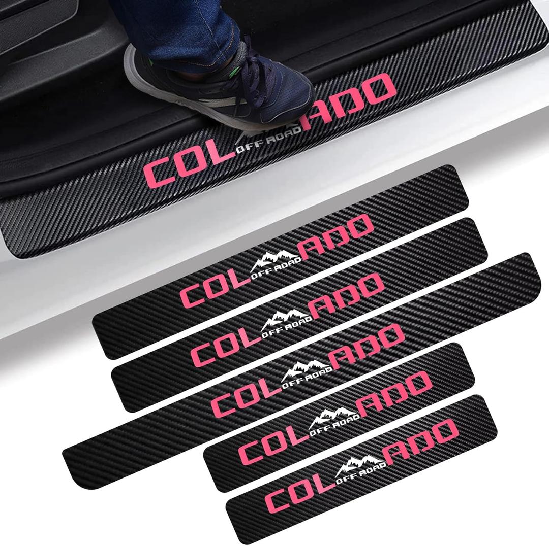 3 x 5 PCS Car Door Sill Protector, 4D Carbon Fiber Wrap Car Door Edge Guards, Entry Guard Door Sill Strip Scratch Anti-Dirty, Protection for All Car Models
