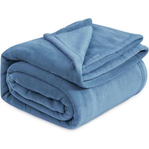 Bedsure GentleSoft Fleece Blankets King Size Washed Blue - Bed Blanket Soft Lightweight Plush Cozy Fuzzy Luxury Microfiber, 108x90 inches