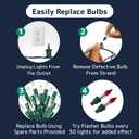 PREXTEX 100 Count Clear Christmas Lights - 20 ft Ultra Bright String Lights with Green Wire for Indoor and Outdoor Use, Christmas Trees, Holidays, Patios and Garden