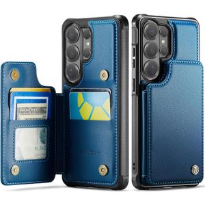 Vinich for Samsung Galaxy S26 Ultra Wallet Case with Card Holder, RFID Blocking Credit Slots Kickstand Shockproof Phone Cover for Women Men, Blue
