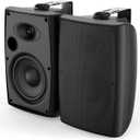 Herdio 400W 6.5 Inch Passive Outdoor Speakers Wired Waterproof,2 Way Wall Mounted Speakers with Powerful Bass for Patio Home Indoor Poolside Deck Backyard (Pair,Black)