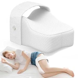 Knee Pillow for Side Sleepers with Adjustable Strap – Memory Foam Leg Cushion, Comfortable Sleeping Support for Sciatica Relief, Back, Hip, Knee & Joint Pain, Spine Alignment