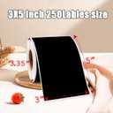 3 x 5 Inch 250Pcs Rectangle Color Coding Stickers,Strong Adhesion Easy to Write Label for Moving,Box Organization,Inventory,Business,Black