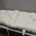 Bench Cushion Patio Loveseat  Thick Outdoor 44" x 19" Seat Pad for Porch Swing, Garden, Deck, Balcony, RV, Indoor & Outdoor Benches  Durable, Stylish & Comfortable with Ties , Cream