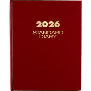 AT-A-GLANCE 2026 Standard Daily Planner, 7-1/2" x 9-1/2", Medium, 12-Month, Hardcover, Red (SD3741326)