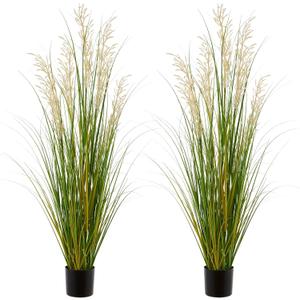 Artificial Plant, 47in Tall, 2pk Grass, Faux House Plants in Pot, Indoor Decorative Flowers &Greenery for Home and Office, Ideal Housewarming Gift