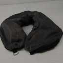 Travel Pillow Inflatable Neck Pillow Airplane Pillow with Velvet Cover Inflatable Pillow for Car/Train/Plane (Black, M)