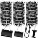 Operation Christmas 1560 Pcs Paper Clips and Binder Clips Assorted Sizes Large Medium Small Binder Clip, Paperclips for Operation Christmas Items Bulk Office Supplies(Black)