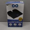 Everlasting Comfort Car Seat Cushion for Driving - Wedge Car Cushion for Office, Travel, Gaming Chair Memory Foam Driver Booster for Short People, Non-Slip, Washable Cover, Back & Sciatica Relief (Black)