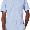 Amazon Essentials Oxford Shirts for Men - Regular-Fit, Short-Sleeve (Large, Blue)