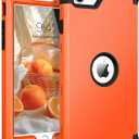 BENTOBEN for iPhone SE 2022 Case and iPhone SE 2020 Case, Heavy Duty 3 in 1 Full Body Rugged Shockproof Hybrid Hard PC Soft Rubber Case for iPhone SE 3rd/2nd Gen, Orange/Black Design