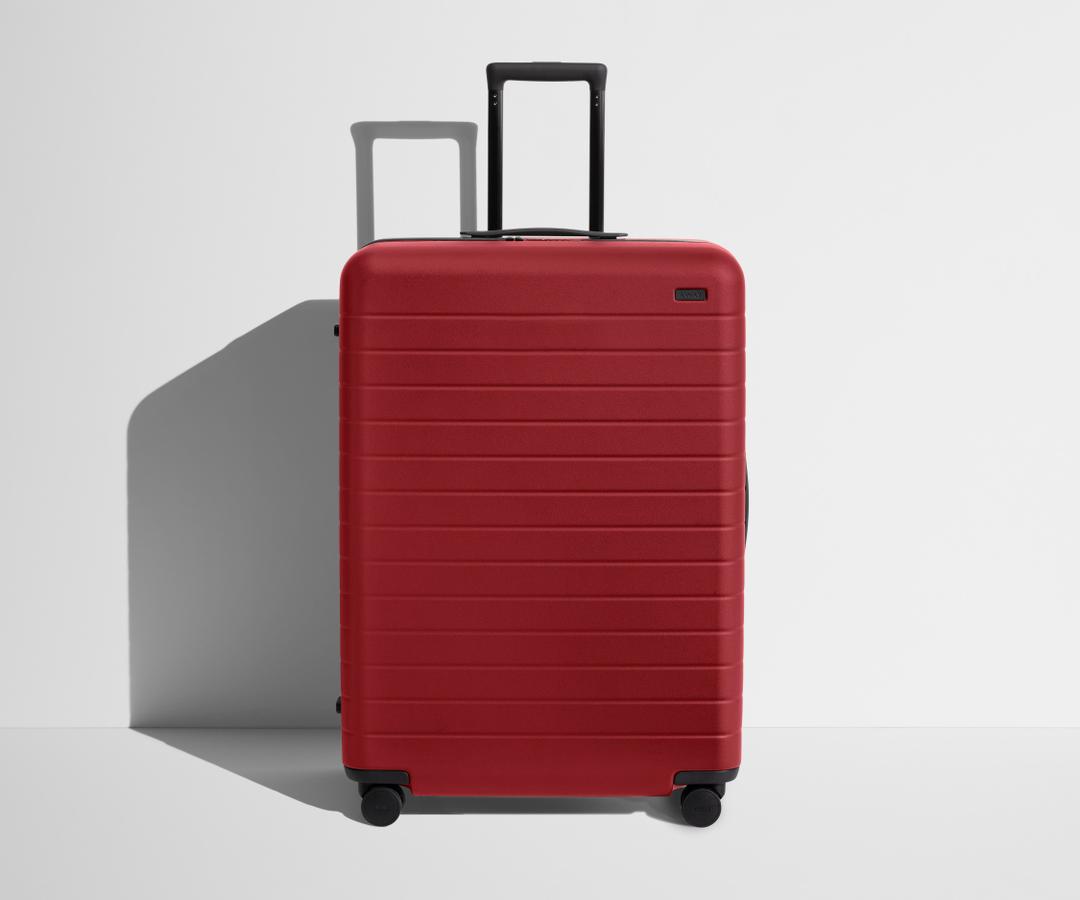 Away Large Checked Luggage, 29 Inch Hardside Suitcase with Spinner Wheels, Lightweight & Durable, TSA Lock, Tango Red