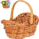 Cabilock Mini Woven Baskets with Handles Farmhouse Dollhouse Small Wooden Basket Miniature Candy Storage Home Decor for Wedding Party Favors Tree Hanging Ornaments Crafts