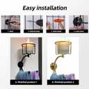 Vintage Double Hook Towel Bar with Candle Holder, Antique Rustic Bathroom Wall Mounted Accessory, Sturdy Towel Ring with Unique Design(Antique (6.5Inch*6Inch*3.5Inch)