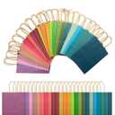 Qiqee 100PCS Medium Mulitcolor Gift Bags With Handles Bulk Multiple Uses (10.6"x8.3"x4.3")