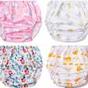 Waterproof Diaper Covers for Girls Good Elastic Rubber Swim Diaper Cover for Toddler Girl Underwear & Swimming Diapers Size 5t (5T (4 Count))