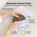 Organic Nursing Pads - 14 Washable Breast Pads for Breastfeeding, Wash Bag, Viscose Derived from Bamboo Reusable Nipple Covers for Breastfeeding Essentials, Soft & Absorbent(Coffee, XL 5.6")