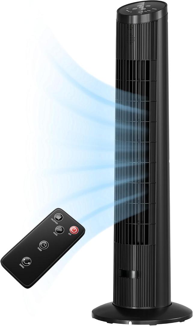 Uthfy Tower Fan
120° Oscillating Standing Floor Fan, 3 Speeds, 3 Modes, Remote, 20dB Quiet Fan for Home, Office