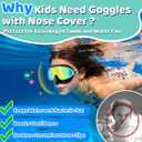 Vvinca Swim Goggles with Nose Cover, 2 Pack Wide View Diving Mask Anti-Fog UV No Leak Toddlers Swimming Goggles for Kids 3-15