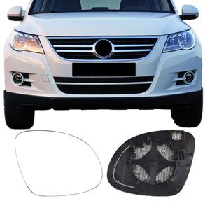 Passenger Side Mirror Replacement Glass for VOLKSWAGEN VW Tiguan 2009-2017,Backing Plate Power Heated Right Side View Mirror Glass for VOLKSWAGEN Tiguan2009 2010 2011 2012 2013 2014 2015 2016 2017