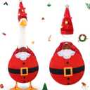 Sanwuta Santa Porch Goose Outfit for 23'' Cement Spring Porch Geese Costume Graduation Wedding Patio Yard Outdoor Decor for Mother's Day Father's Day Teachers