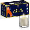 Candle Charisma Natural Ivory Unscented Votive Candles - 15 Hour Burn time - Set of 36 for Dinner, Wedding, Halloween and Holiday Decorations