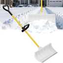 Snow Pusher, Snow Plow Shovel with Ergonomic Dual D-Handles & 22'' UHMW Blade, Lightweight Manual Snow Shovel for Driveway, Sidewalk & Patio