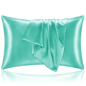 BEDELITE Satin Pillowcase for Hair and Skin, Super Soft and Cooling Similar to Silk Pillow Cases 2 Pack with Envelope Closure, Gift for Women Men(20"x40" King Size, Turquoise)