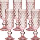6pcs 5oz Champagne Flute,Elegant Pink Crystal Glass Goblets Colored Drinking Wine Glasses Set, Multi-Color Champagne Glass Ideal For Weddings, Parties, Gifts (Set Of 6,Luxury, Durable)