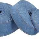 PATIKIL 3/8", 1", 1.5" Denim Ribbon Set, 3 Roll 3 Sizes Total 16.5 Yard Layering Jean Fabric Craft Strip for Bow DIY Making Hair Clip Garment Sewing Decorations, Blue