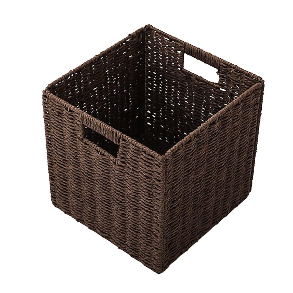 Rattin Foldable Storage Box/Paper Storage Box/Bedroom Living Room Sundries Storage Basket/Dorm Household Storage, Set of 1, 9x9x9